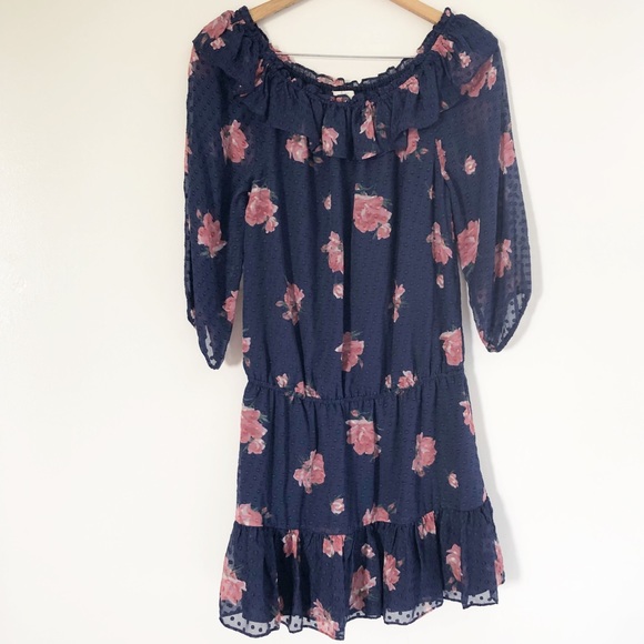 Joie Dresses & Skirts - Joie silk off shoulder floral mini dress Sz Small